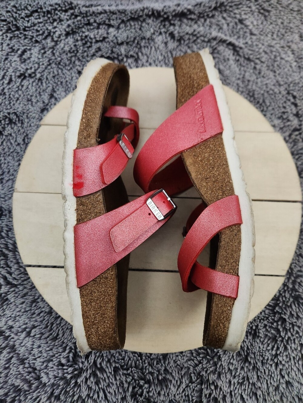 Birkenstock Mayari Icy Metallic Poppy Birko-Flor Sandals Women's Size 7 - Picture 5 of 9